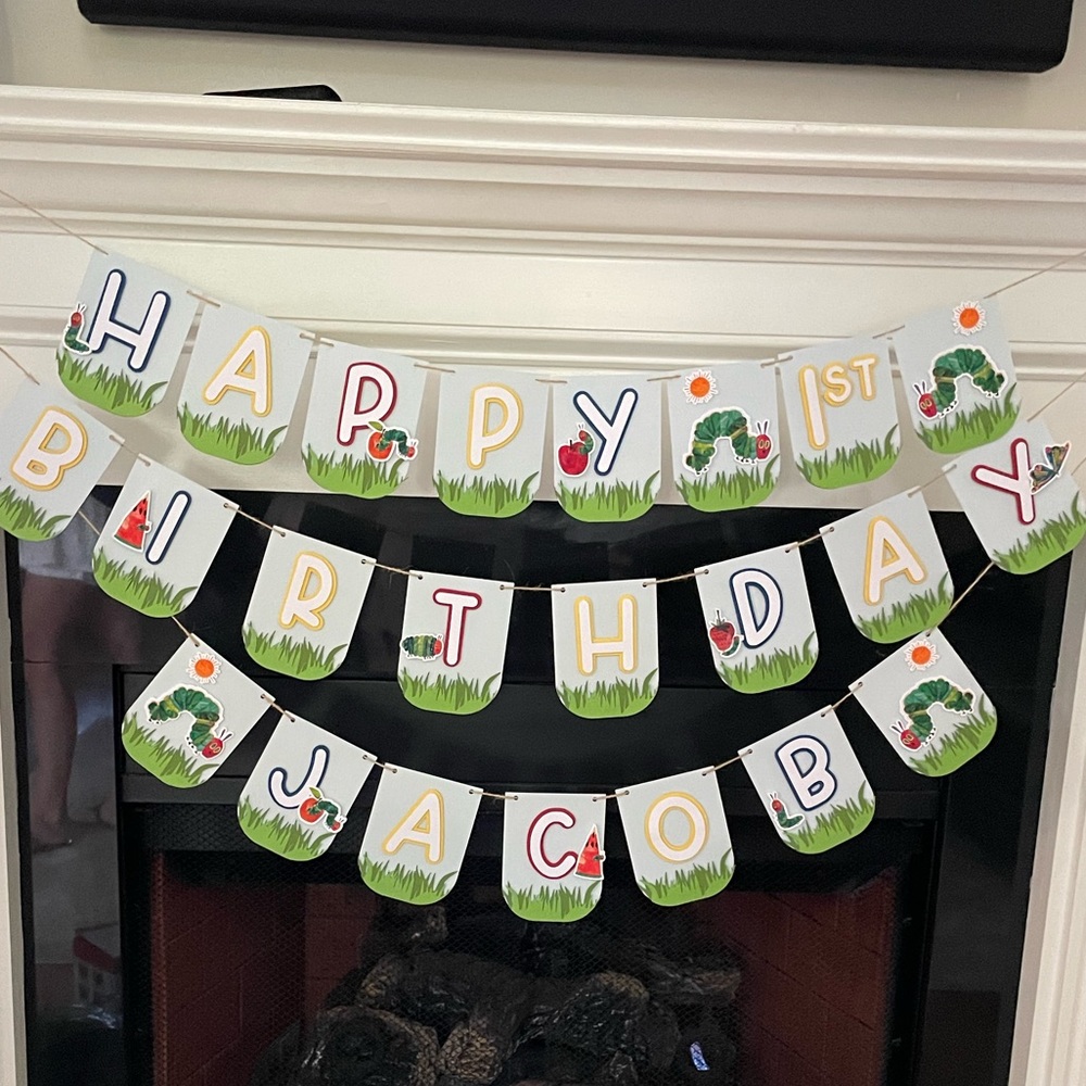 Very Hungry Caterpillar Birthday Banner